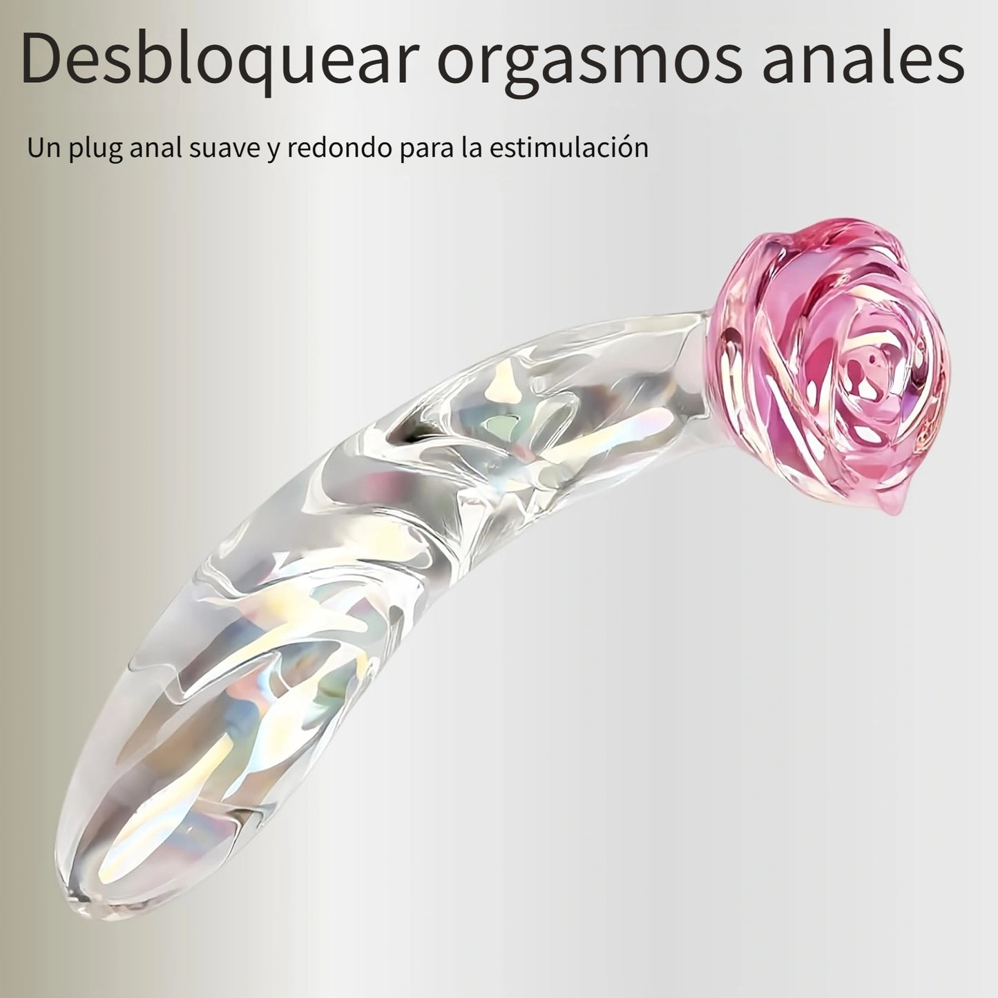 Consolador anal de cristal en forma de rosa, juguete sexual - Tapón anal de consolador monstruo arcoíris para principiantes, consolador de cristal de 18.29 cm como juguetes sexuales para el clítoris, punto G y tapón anal para hombres, mujeres y parejas,