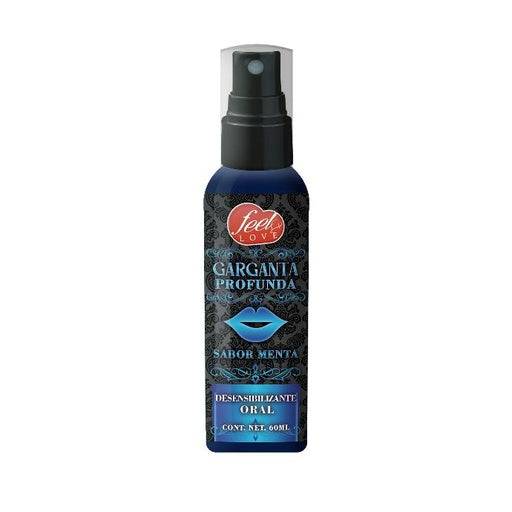 GARGANTA PROFUNDA 60ml desensibilizador oral con benzocaína natural y menta. Spray de acción rápida para adormecer ligeramente la garganta.