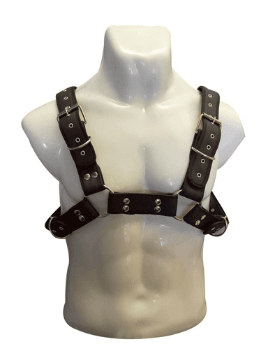 PECHERA DE CUERO PARA HOMBRE - NEGRO - Shakti Energy
