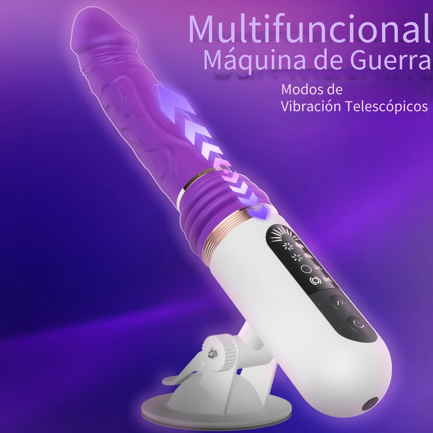 Sex Machine, Pene Vibrador Sucio, Juguete Sexual para Adultos para Hombres y Mujeres, Juguete Clitorial Punto G, Interruptor Giratorio, 7 Modos de Vibración, Calentamiento Inteligente, Ventosa Grande, Juguete para Parejas
