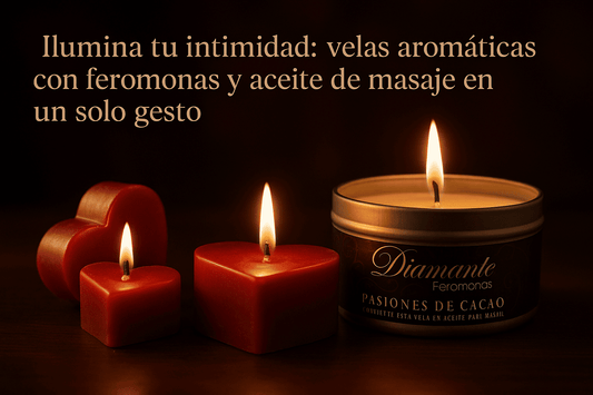 Ilumina tu intimidad: velas aromáticas con feromonas y aceite de masaje en un solo gesto