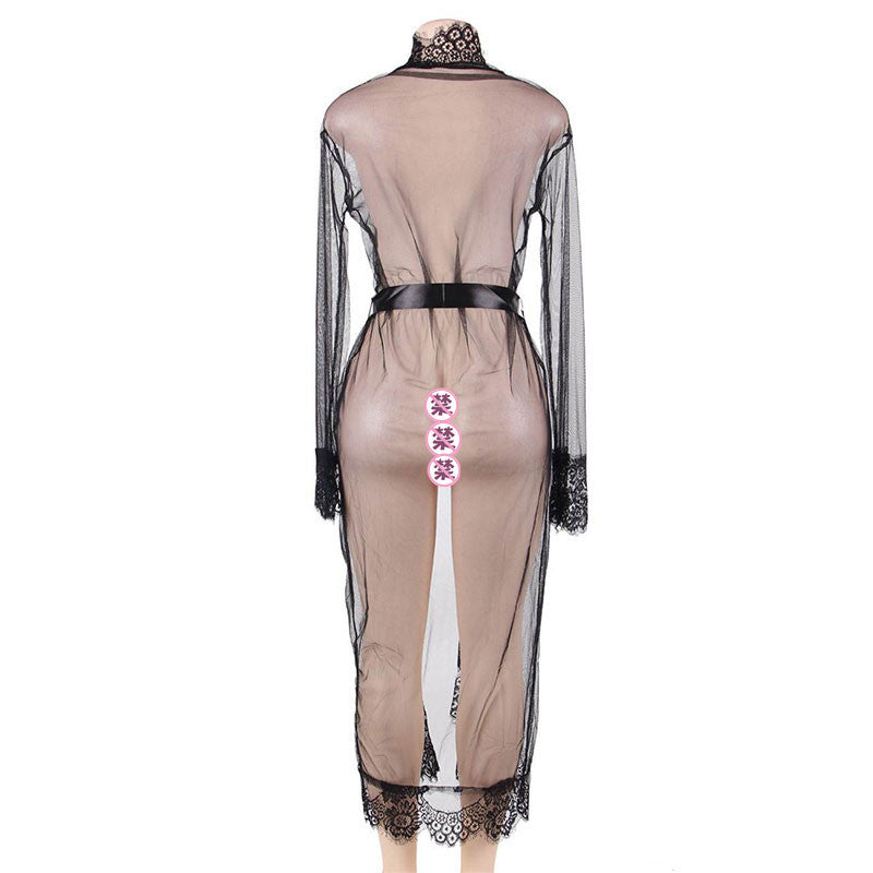Bata Larga de Encaje Transparente - Lencería Tallas Grandes | Shakti Energy®