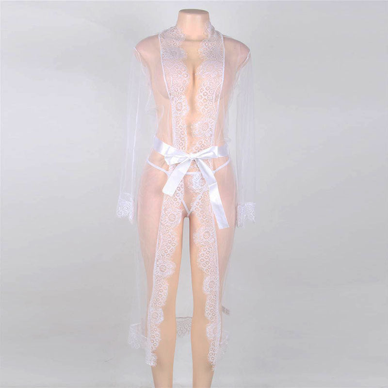Bata Larga de Encaje Transparente - Lencería Tallas Grandes | Shakti Energy®