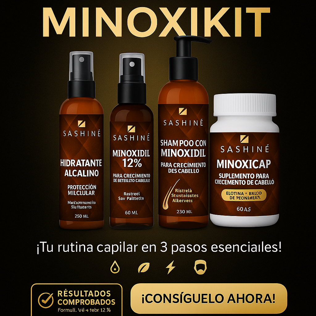 MinoxiKit Shakti Energy | Kit 4 en 1 con Minoxidil 12% + Minoxicaps | Crecimiento y Fuerza Capilar