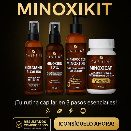 MinoxiKit Shakti Energy | Kit 4 en 1 con Minoxidil 12% + Minoxicaps | Crecimiento y Fuerza Capilar