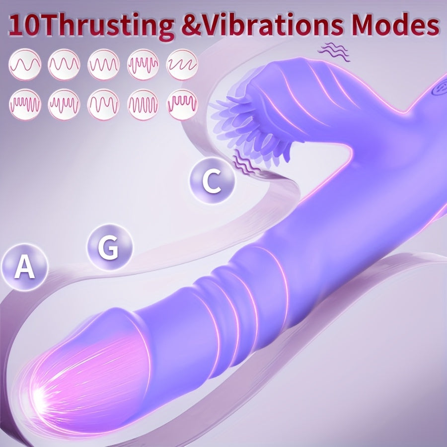 Vibrador 3 en 1 de Silicona: Punto G + Clítoris con 10 Modos de Vibración | Shakti Energy®