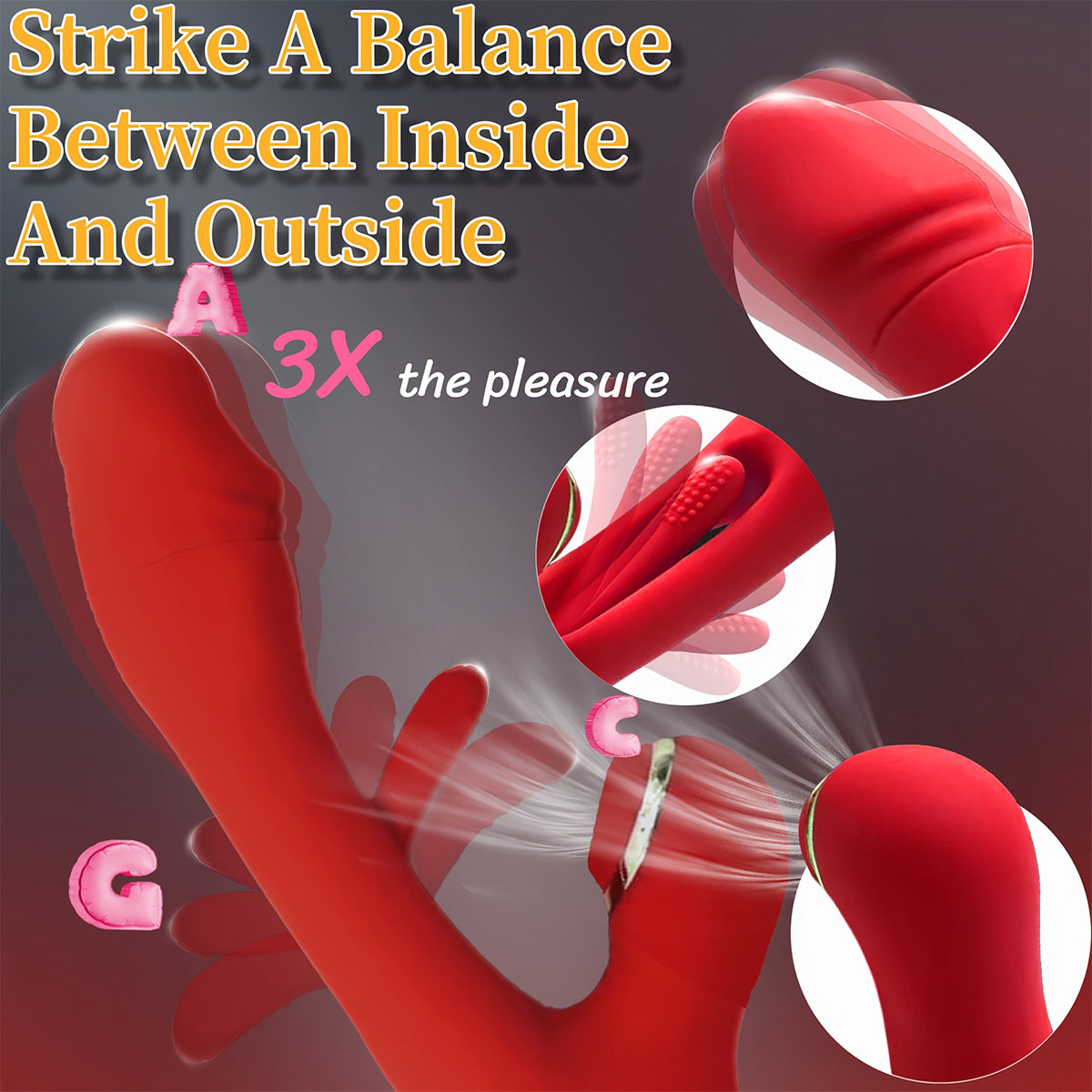 Consolador - Vibrador Clitoriano con Movimiento de Empuje Juguete Sexual para Mujeres, Consolador - Vibrador Clitoriano con Movimiento de Empuje Juguete Sexual para Mujeres, Imita Labios Reales, Lamiendo, Mordiendo, Chupando de Mujeres con 7 Movimientos