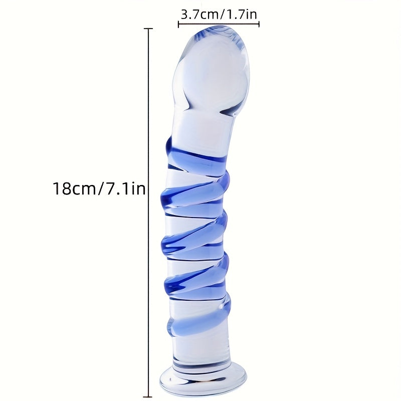 Masturbador de Vidrio Roscado, Dildo de Vidrio Realista, Tapón Anal de Vidrio, Pene de Cristal Realista, Masajeador Anal Estirable, Juguete Sexual para Adultos, Regalo Perfecto para el Día de San Valentín, No Requiere Energía