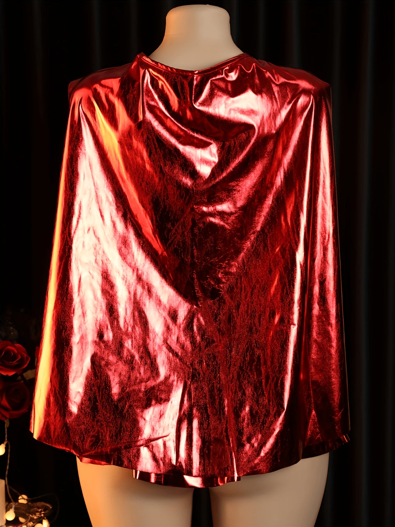 Conjunto de uniforme exótico de 2 piezas para mujer, cosplay de superhéroe, falda tipo slip , con una capa, vestido  tipo halter sin espalda, perfecto para fiesta de cosplay o sesión de fotos de tocador