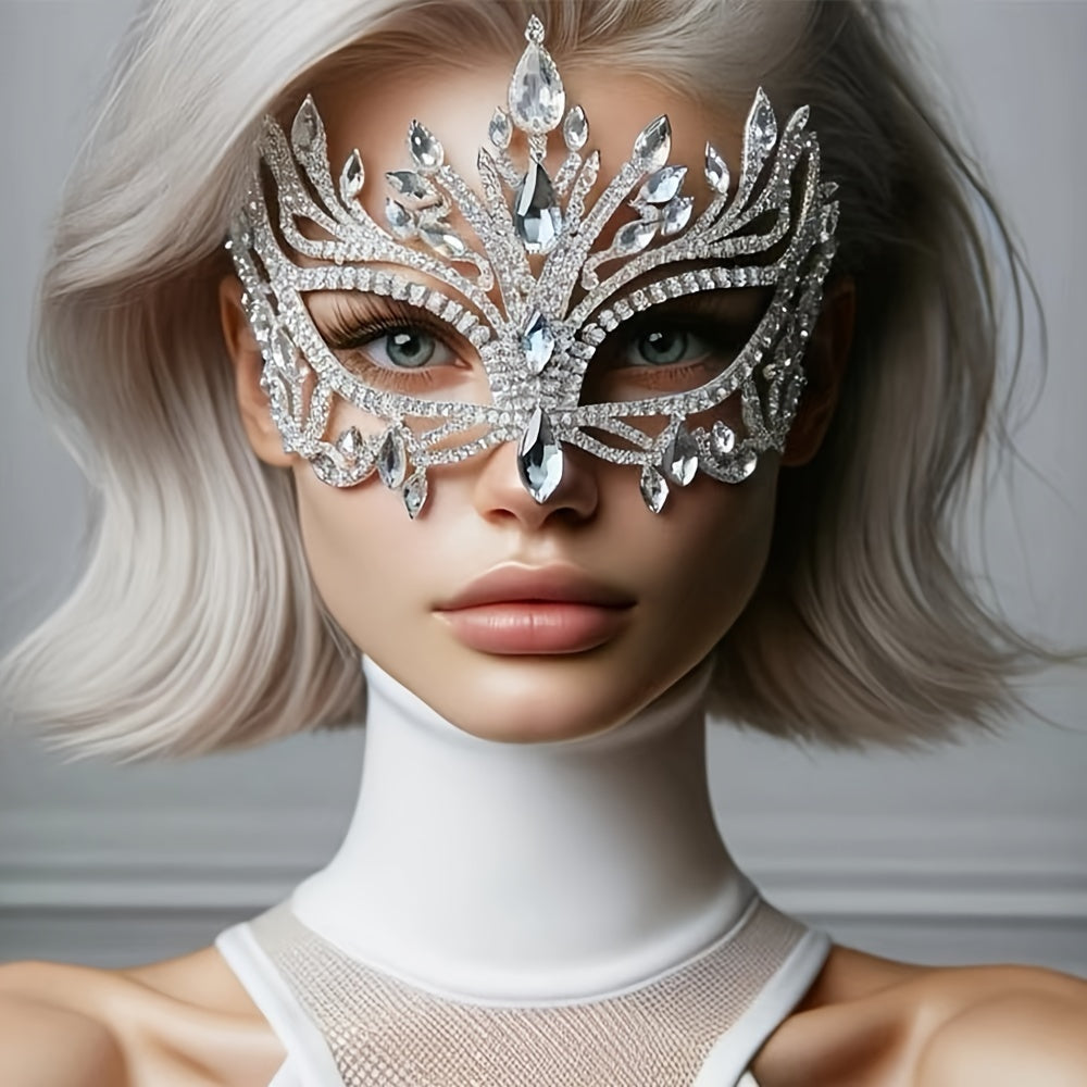 Antifaz Geométrico con Diamantes de Imitación para Mujer | Shakti Energy®