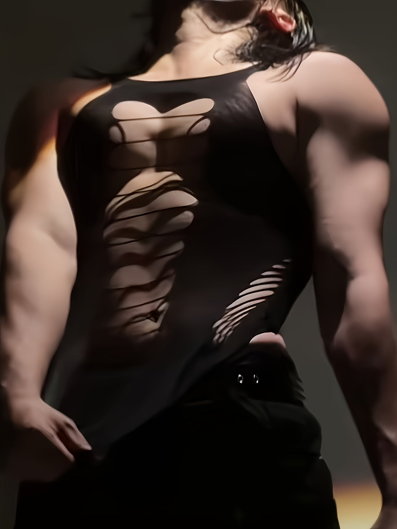 Pijama de red de pesca  novedoso para hombre, lencería con diseño calado transparente para seducción