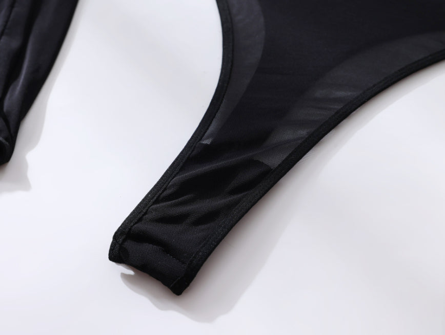 Jumpsuit de Malla con Encaje y Guantes - Lencería Sensual para Mujer