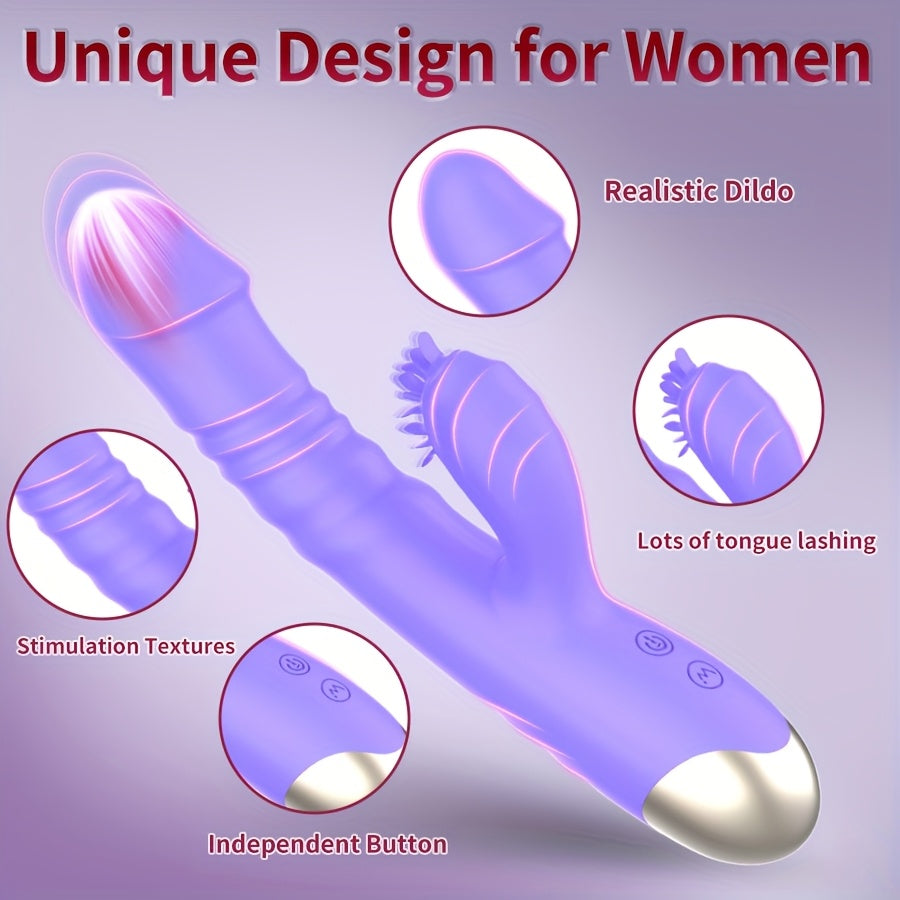 Vibrador 3 en 1 de Silicona: Punto G + Clítoris con 10 Modos de Vibración | Shakti Energy®