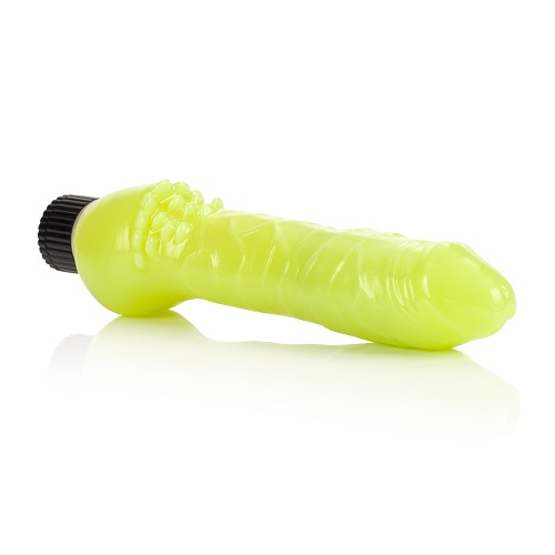 Vibrador Jelly Fosforescente Verde 18cm - Brilla en la Oscuridad