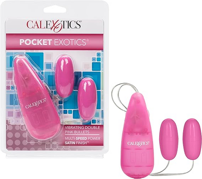 Pocket Exotics Vibrating Double Pink Bullets