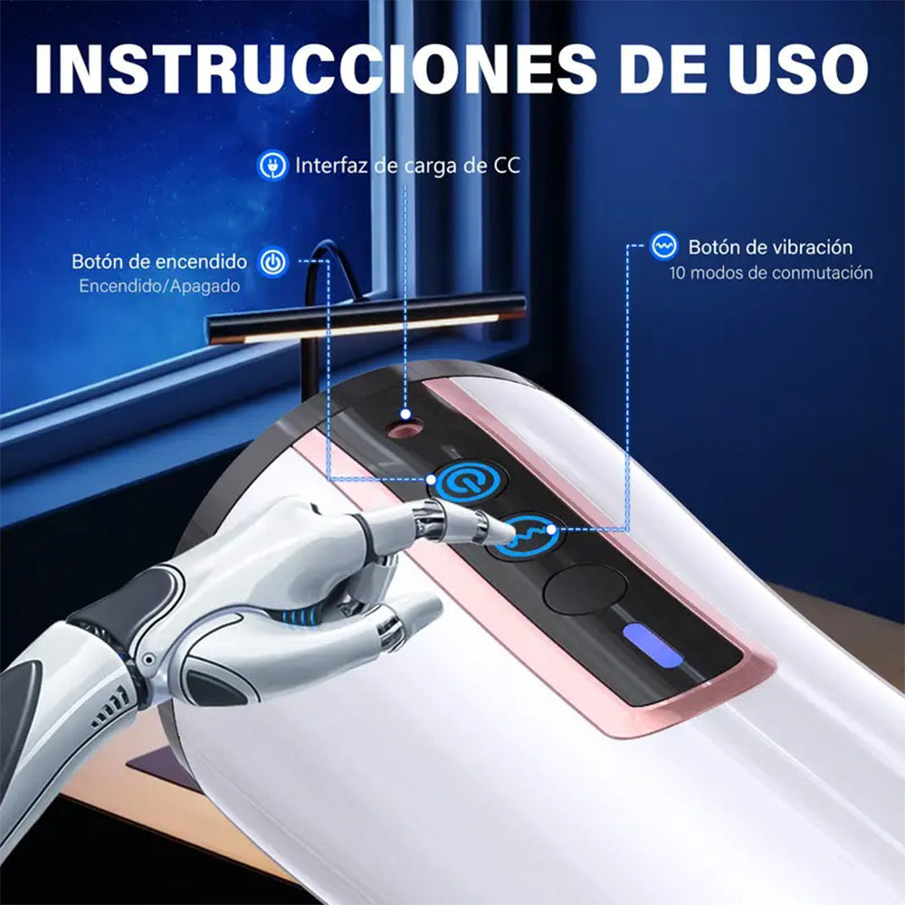 Masturbador Masculino Eléctrico: 10 Vibraciones | Shakti Energy®