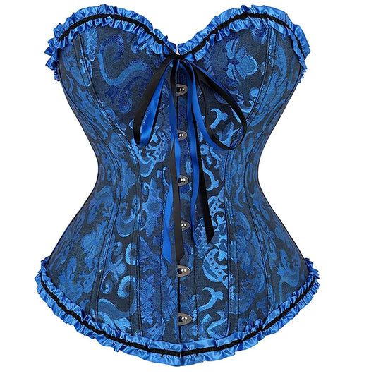 Sapubonv Plus Size Lace Corset Top - Vintage Halloween Costume