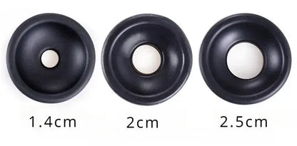 Tres anillos de silicona para bomba de vacío con diámetros de 1.4 cm, 2 cm y 2.5 cm. Accesorios para ajuste personalizado del pene.