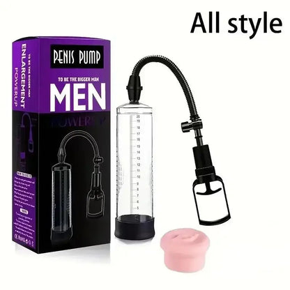 Bomba de vacío para pene estilo completo con cilindro transparente y entrada de silicona. Mejora la firmeza y tamaño del pene.