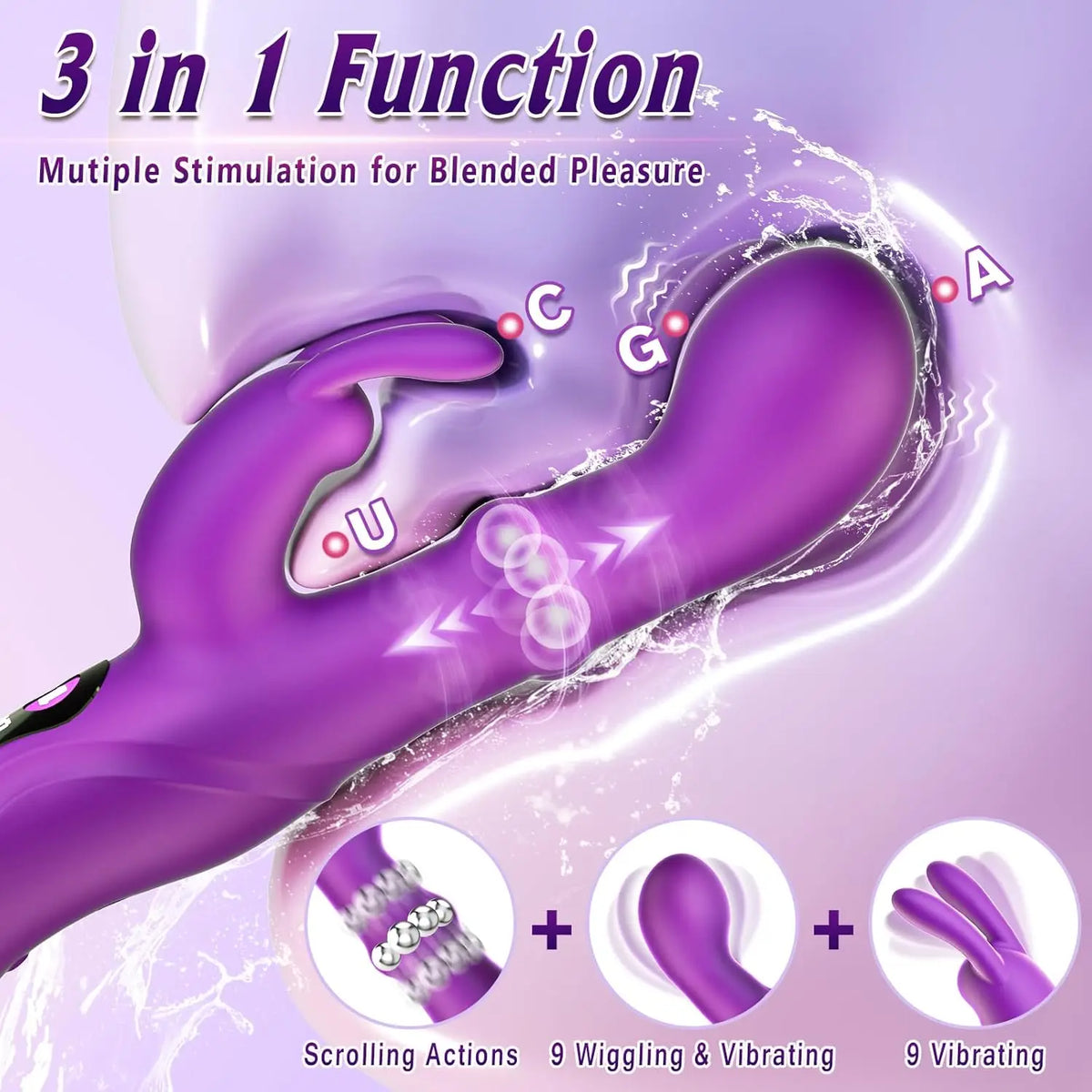 Rabbit Thrusting Swing G Spot Vibrator for Women Wiggling Rotating Beads Clitoris Stimulator Sex Adults Goods Toys for Female