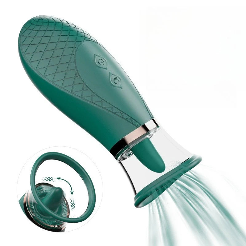 Multi Modes Vibrating Intimate Stimulator, Licking Sucking Breast & Clit Pleasure Toy Portable for Women Private Relax