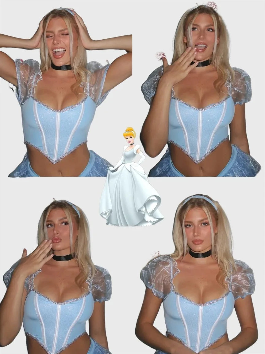 Ellolace Halloween Women's Lingerie Sets Princess Cosplay Innocent Sweet Masquerade Costume 6PC Unique Private Women's Intimates