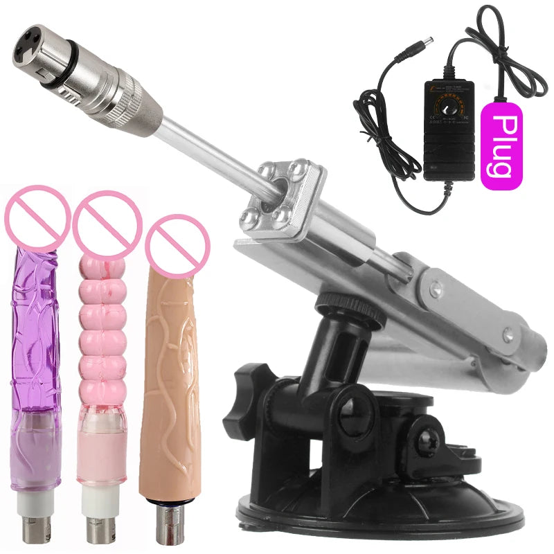 Mini Sex Machine con Dildo 45mm Stroke 30~350rpm Masturbation Sexual Kits