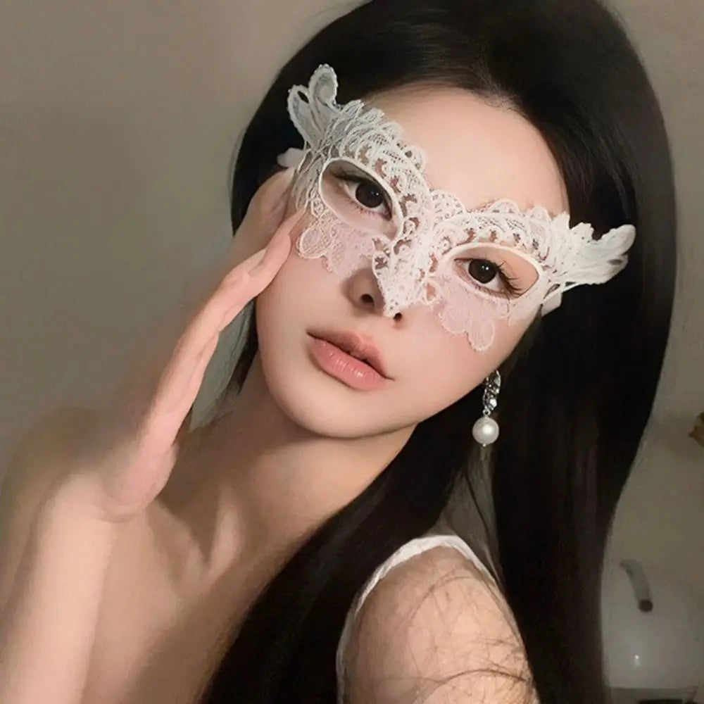 Cute Black Flower Half Face Mask Cloth Lace Eye Mask Girl Mask Masquerade Party