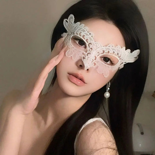 Cute Black Flower Half Face Mask Cloth Lace Eye Mask Girl Mask Masquerade Party