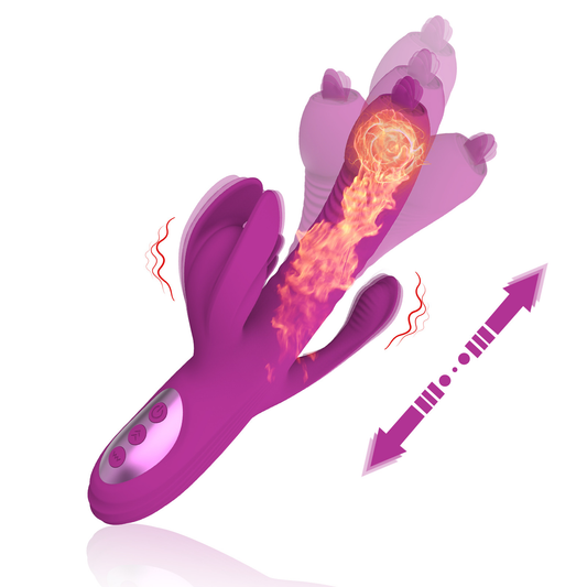 Vibrador Silicona Suave con Movimiento Oscilante y Calentamiento