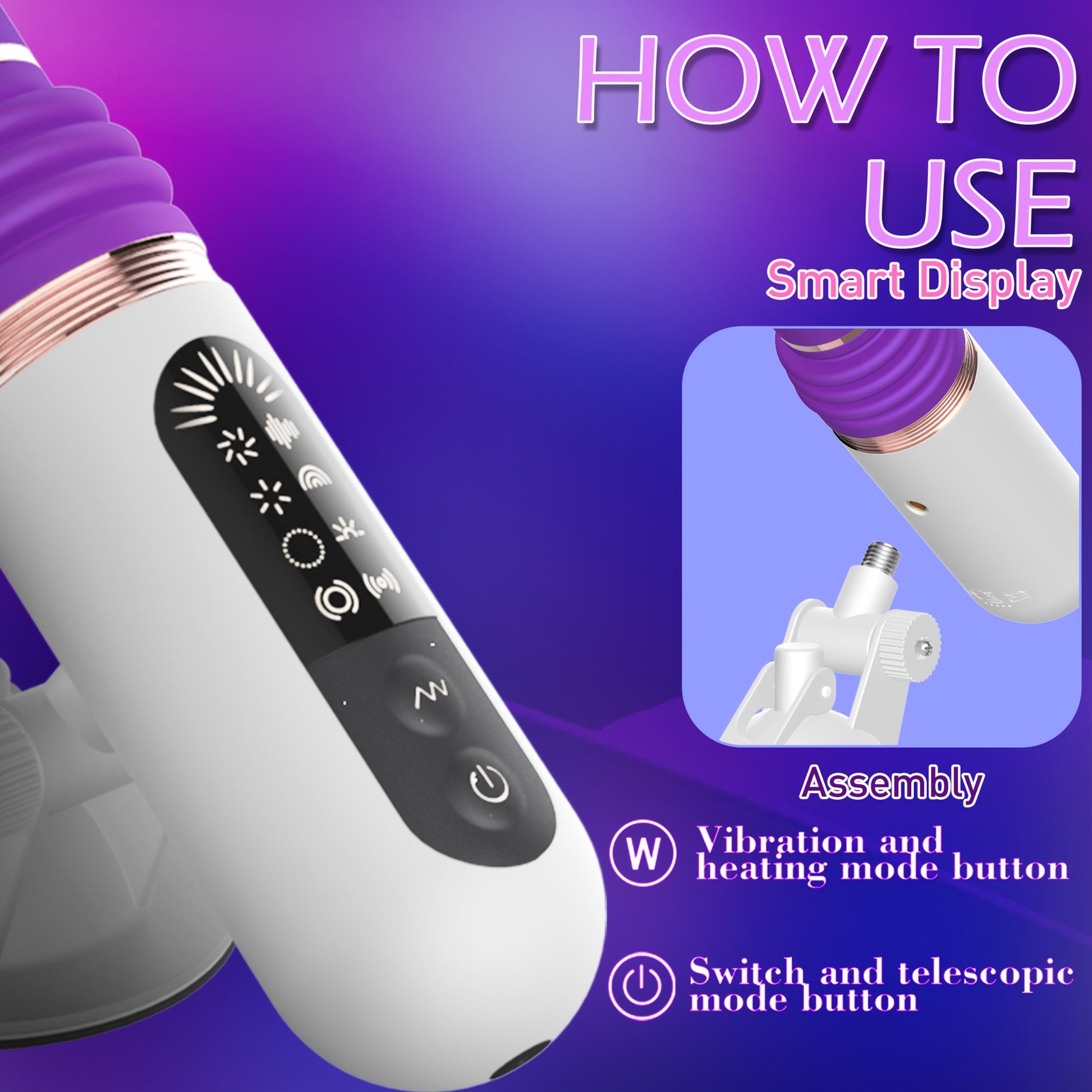 Carga USB del vibrador telescópico - compatible con cargador de pared, power bank y laptop - batería litio 950mAh - Shakti Energy®