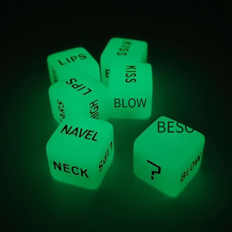 Dados novedosos que brillan en la oscuridad, juguete sexual para parejas, juguete de coqueteo SM de moda
