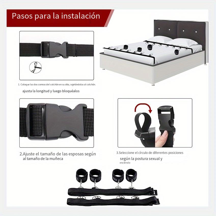 Kit Restricciones BDSM para Cama: Esposas + Correas Ajustables + Máscara Ocular | Shakti Energy®