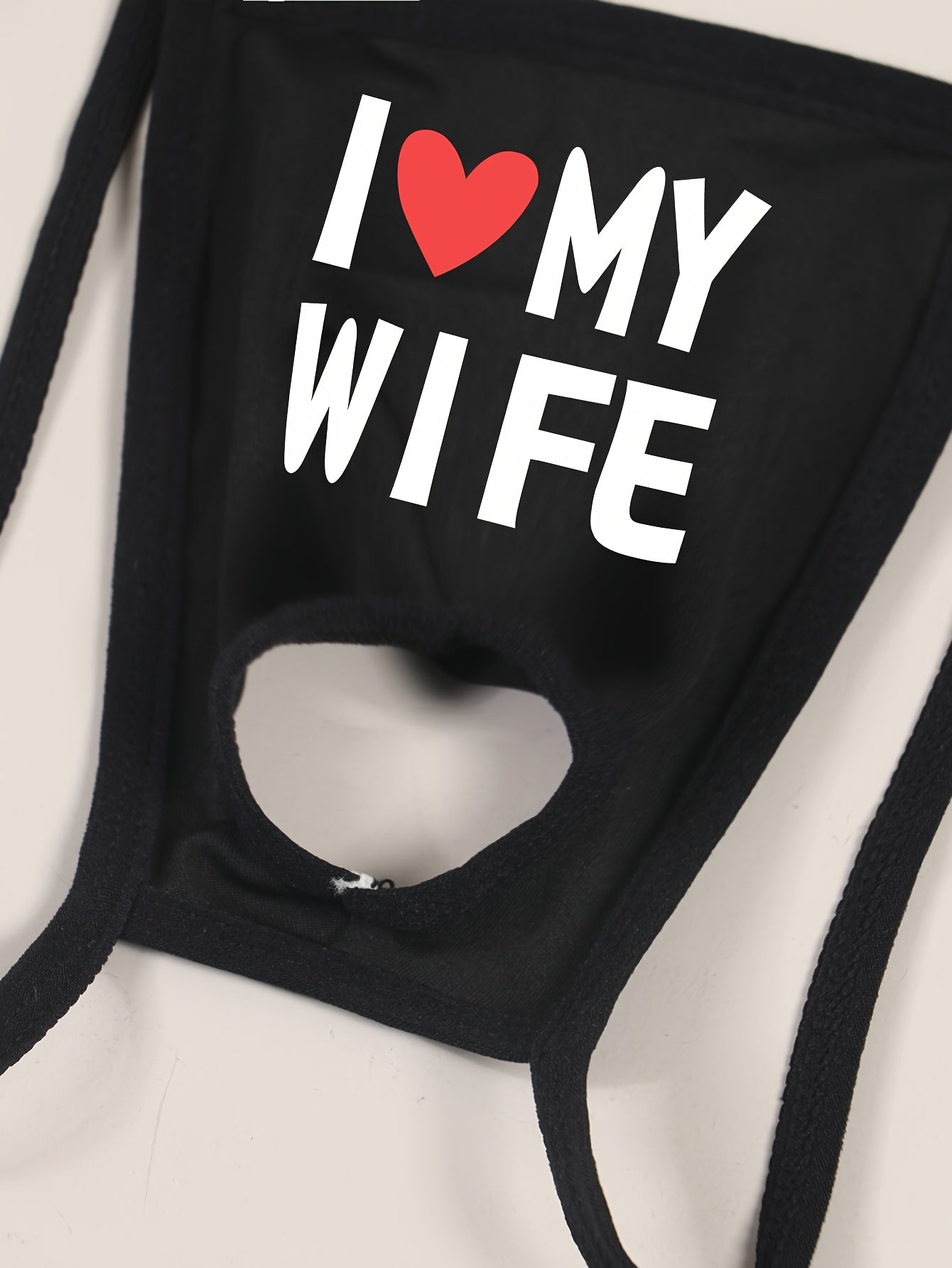 Regalo para esposo, tanga con letras estampadas "Amo a mi esposa", tanga de moda  con calados, lencería