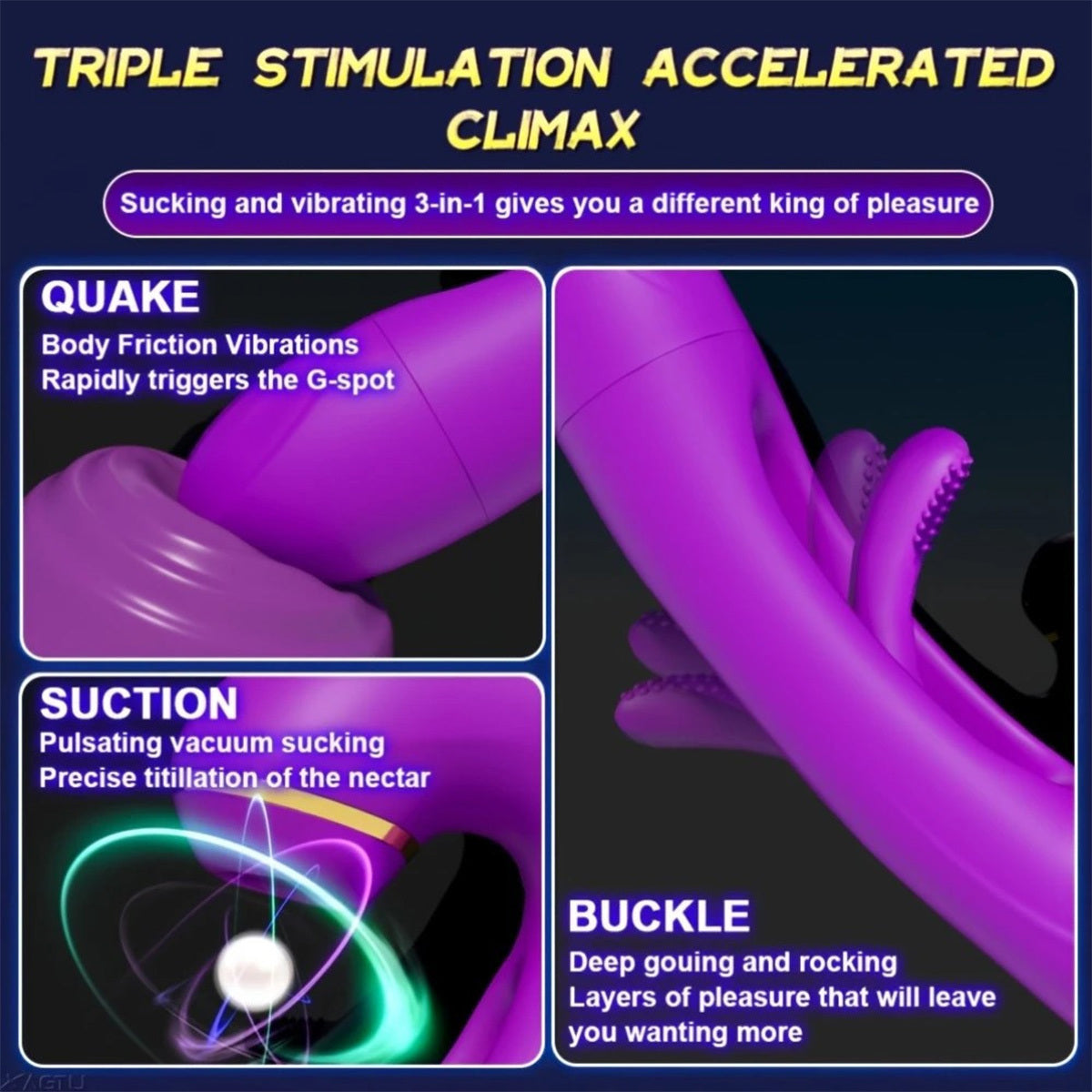 Consolador - Vibrador Clitoriano con Movimiento de Empuje Juguete Sexual para Mujeres, Consolador - Vibrador Clitoriano con Movimiento de Empuje Juguete Sexual para Mujeres, Imita Labios Reales, Lamiendo, Mordiendo, Chupando de Mujeres con 7 Movimientos