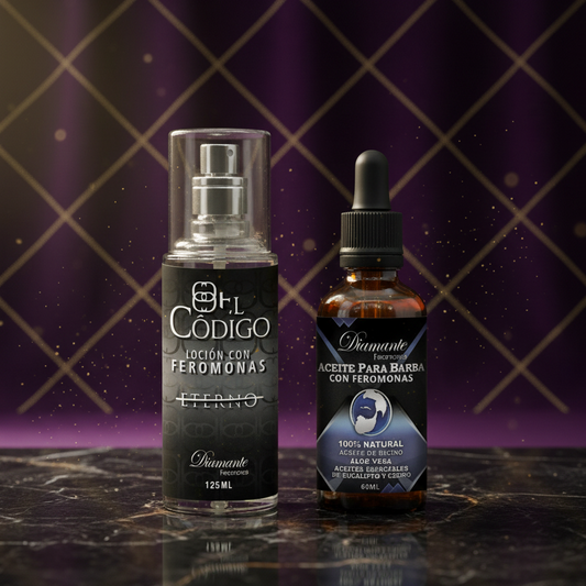 Combo Atracción y Barba Impecable - El Código Eterno + Aceite para Barba | Shakti Energy®
