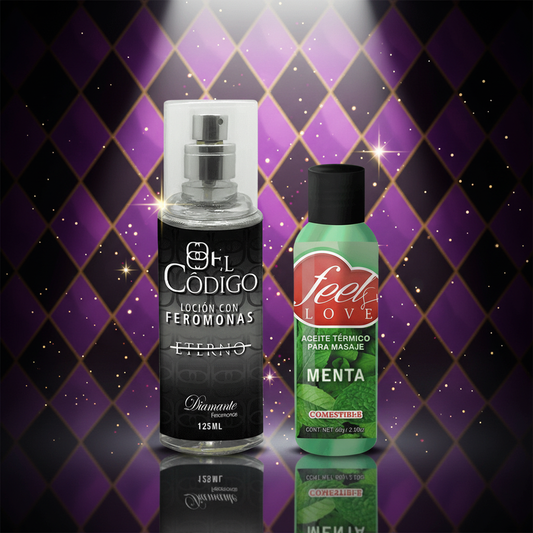 Combo El Código Eterno y Aceite Térmico Feel Love Menta 60ml - Botella Corregida