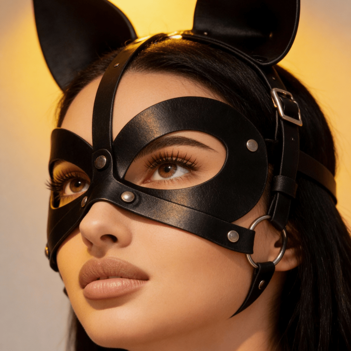 Máscara de Gato con Orejas PU para Petplay | Shakti Energy®