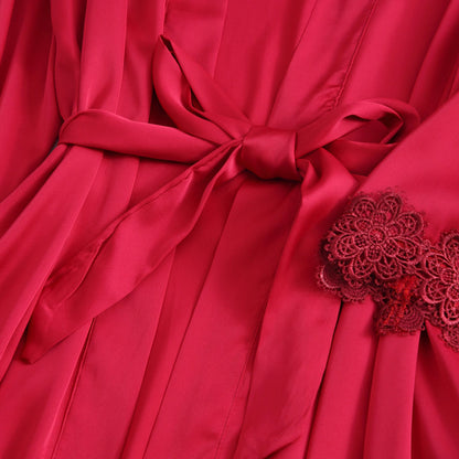 Conjunto de Lencería 4 Piezas en Seda Artificial con Encaje | Shakti Energy®