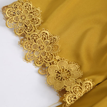 Conjunto de Lencería 4 Piezas en Seda Artificial con Encaje | Shakti Energy®