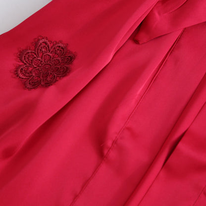 Conjunto de Lencería 4 Piezas en Seda Artificial con Encaje | Shakti Energy®