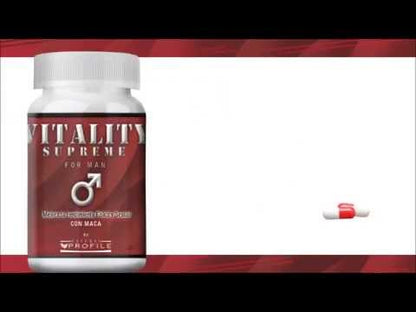 Suplemento vigorizante femenino Vitality Supreme, 30 cápsulas. Maca, L-arginina y sulfato de zinc para rendimiento físico y sexual.